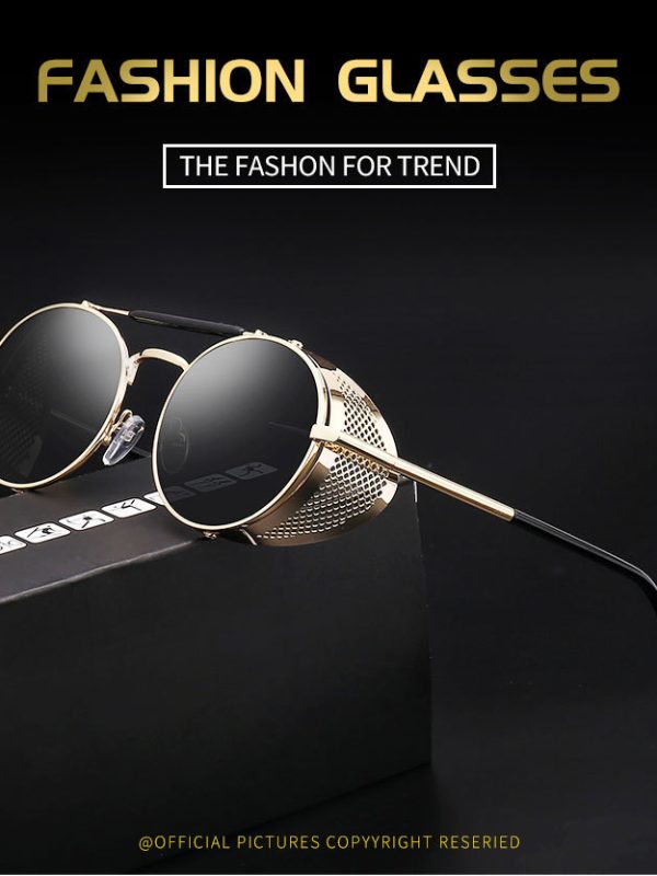 European And American New Steampunk Glasses Retro Color Film Reflective Aviator Sunglasses