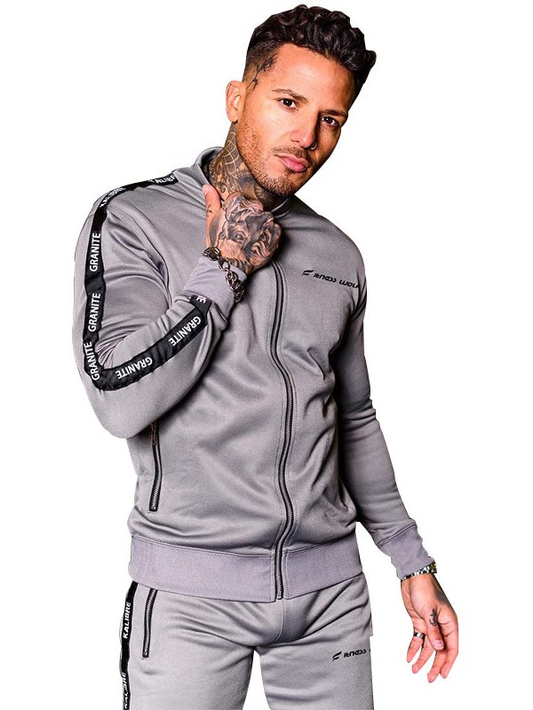 Sportswear suit men's cardigan stand-up collar jacket slim fit legging running trousers
