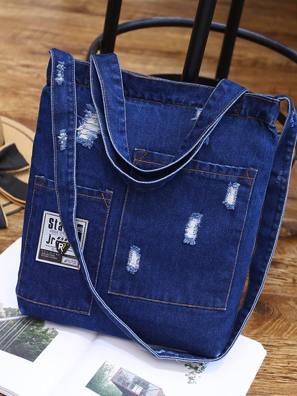 Wholesale new fashion color denim cloth shoulder bags fashion simple dual-purpose Satchel