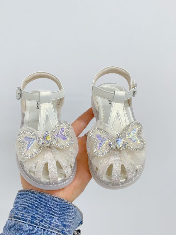 Sweet Western Style Mermaid Tail Bowknot Baby Hollow Out Bird's Nest Sandal