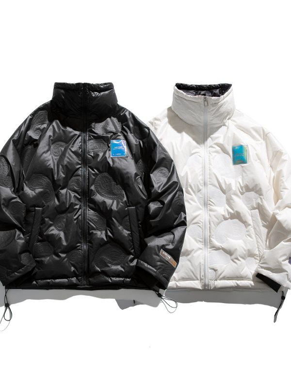 Down Jacket Men's Trendy Hip Hop Pleated Loose Light Padded