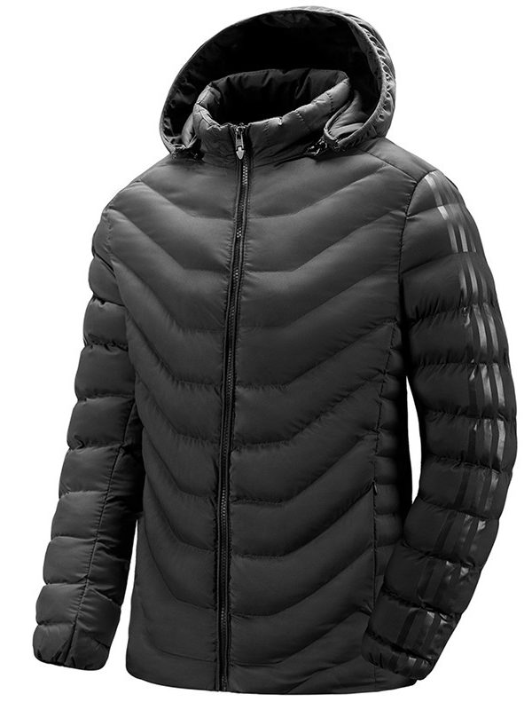 Men's lapel casual hooded jacket