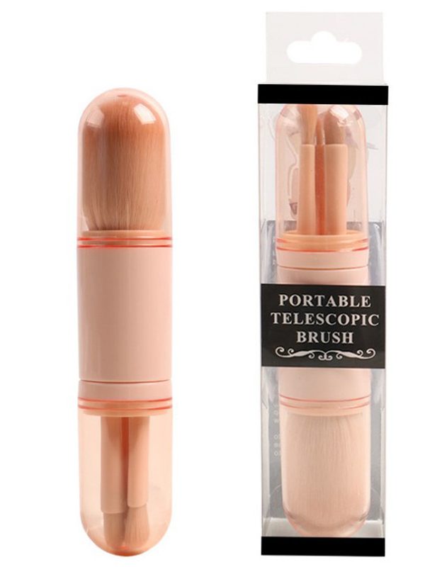 Four in one retractable makeup brush set