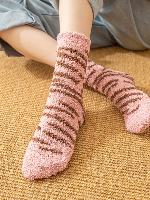 Coral Velvet Warm Sleeping Towel Socks