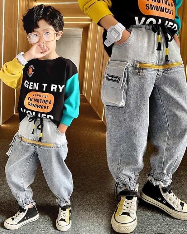 Boys' Jeans Children's Spring And Autumn Casual Pants