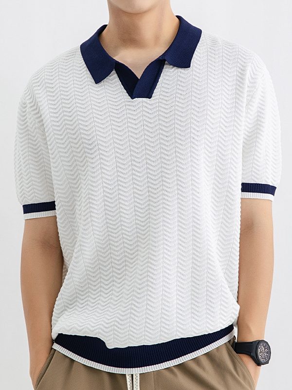 Polo Shirt Men's Ice Silk Led High-end Short-sleeved T-shirt Summer