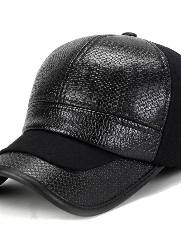 Winter Middle-aged And Elderly Leather Baseball Cap