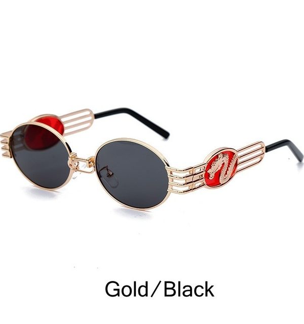 Metal Frame Chinese Dragon Sunglasses