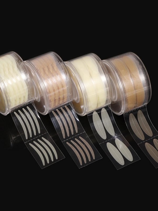 600 قطعة مكياج شفاف بيج مخطط عيون كبيرة زخرفة لاصق قوي غير مرئي ملصق جفن مزدوج طية عيون أداة تجميل