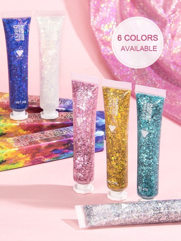 Monochrome Eye Shadow Sequins Cream Colorful Brightening Highlight Face Body Sequins Gel Stage Makeup