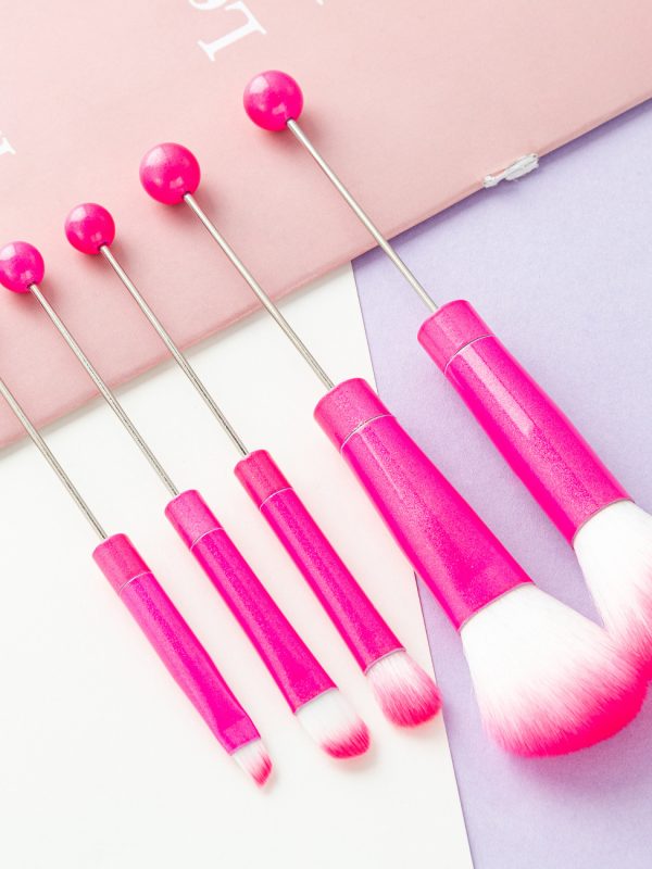 5PCS DIY Metal Handle Beaded Makeup Brush Suit