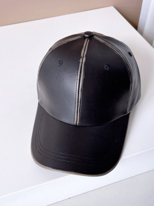 Washed Old Patent Leather Baseball Hat