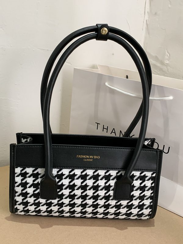 New Tide Autumn Winter Fashion Versatile Plaid Hand Carry Bags