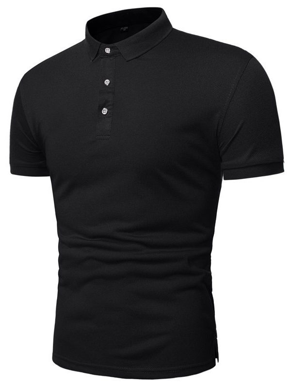 Men's Polo Shirt Lapel Short Sleeve Solid Color Top