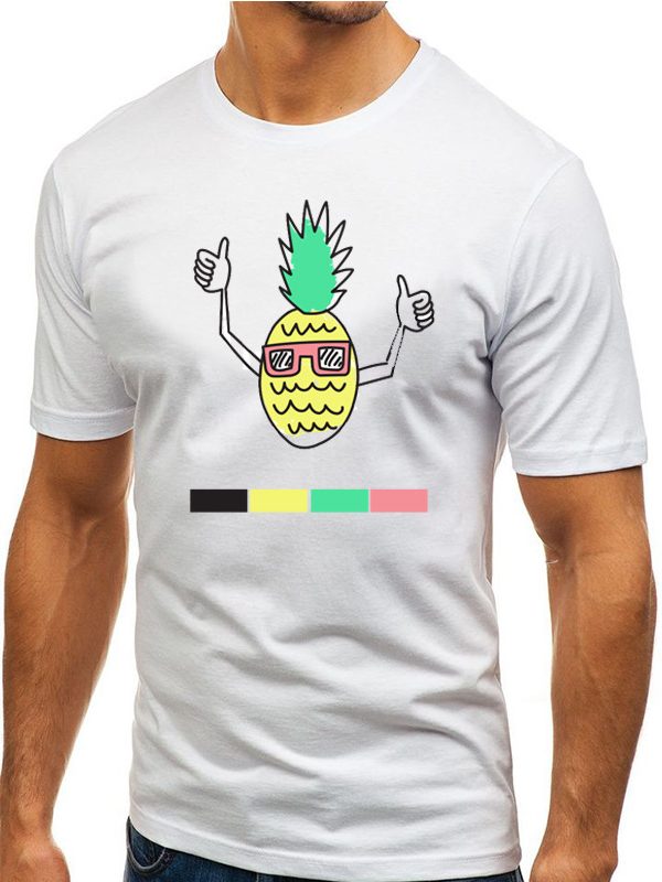 بلوزة بلون سادة بأكمام نصفية ورقبة دائرية