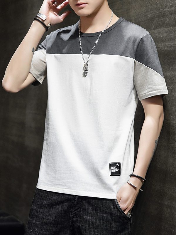 تي شيرت رجالي فضفاض غير رسمي مطرز