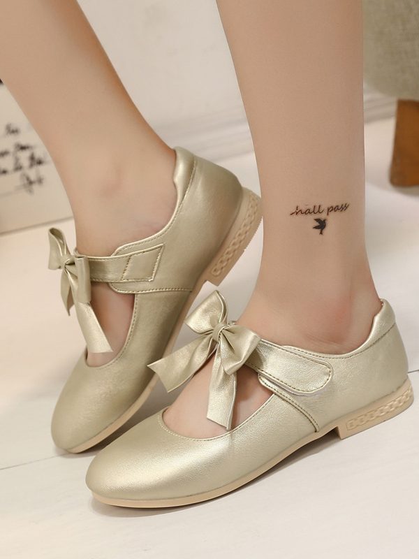 Girls Shoes White Leather Shoes Bowknot Girls Children Princess Shoes