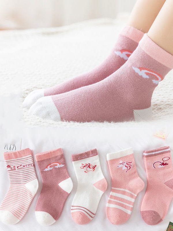 جوارب قطنية للأطفال متوسطة الأنبوب ديناصور ديناصور سميكة للأطفال