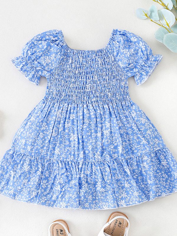 فستان مطرز بالزهور للبنات