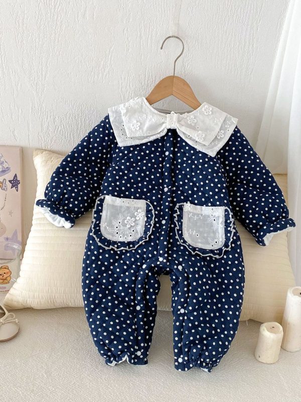 ملابس أطفال معطف شتوي مبطن بالقطن ومبطّن بالفليس قطعة واحدة