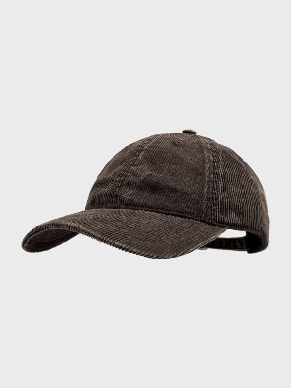Retro Solid Color Corduroy Cap For Men And Women