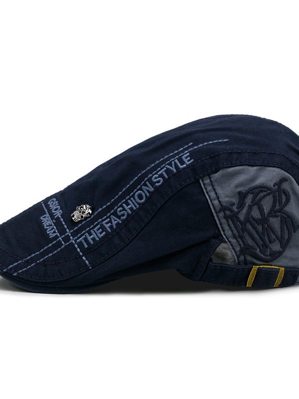 Beret Men's And Women's Spring Summer Trendy Skull Rivet Peaked Women