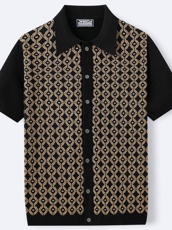 سترة صيفية قصيرة الأكمام من قماش التنسل مع ياقة من الجاكار للرجال