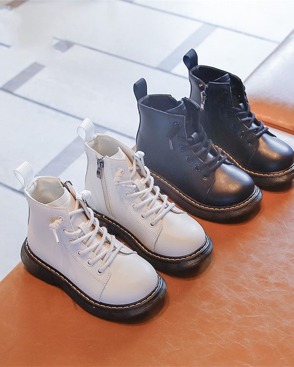 Children's Short Boots Student Black Single Tide