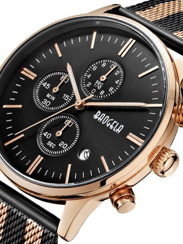 Stainless steel mesh belt quartz watch