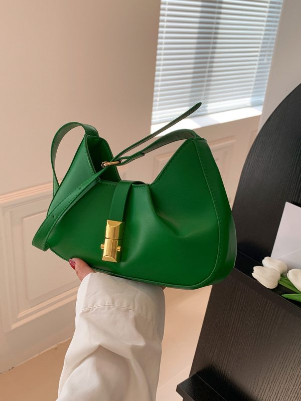 Simple Solid Color Shoulder Small Square Bag Fashion Baguette