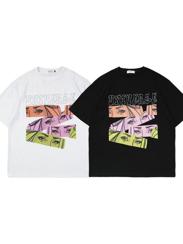 Teen Harajuku Hip Hop T-Shirt Street Casual Half Sleeve Men