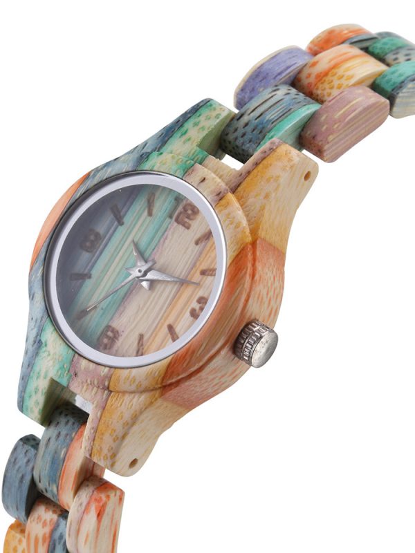 Women's Color Bamboo Fashion Quartz Watch