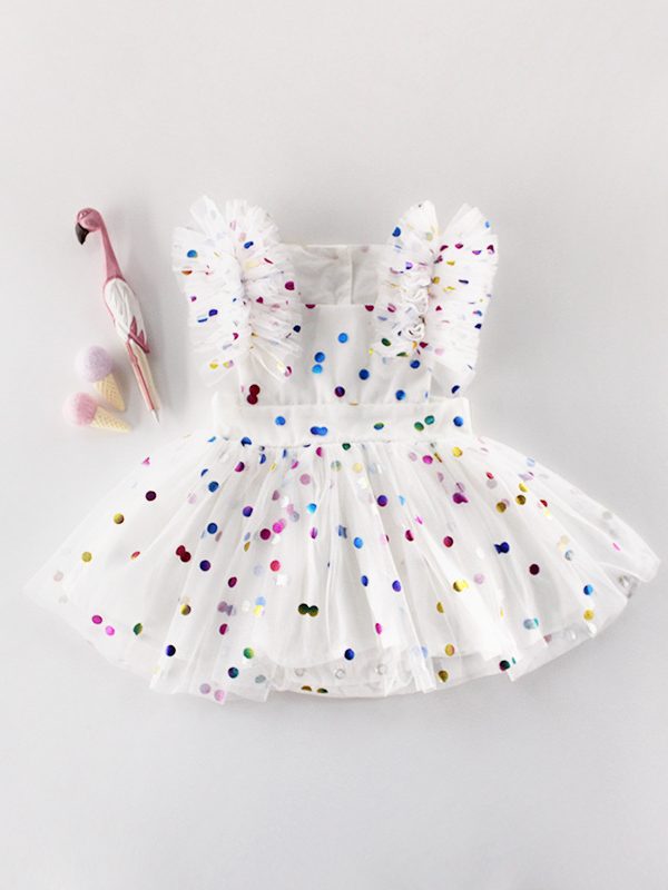 Summer Girls  Baby Hundred Days Clothes Hot Printing Mesh Cotton Triangle Romper