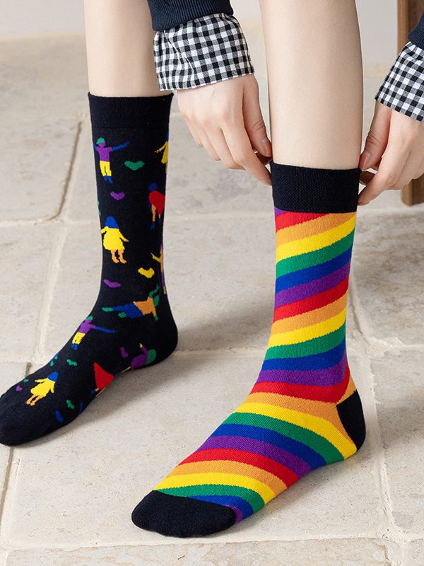 جوارب قطنية طويلة بتصميم كرتوني إبداعي