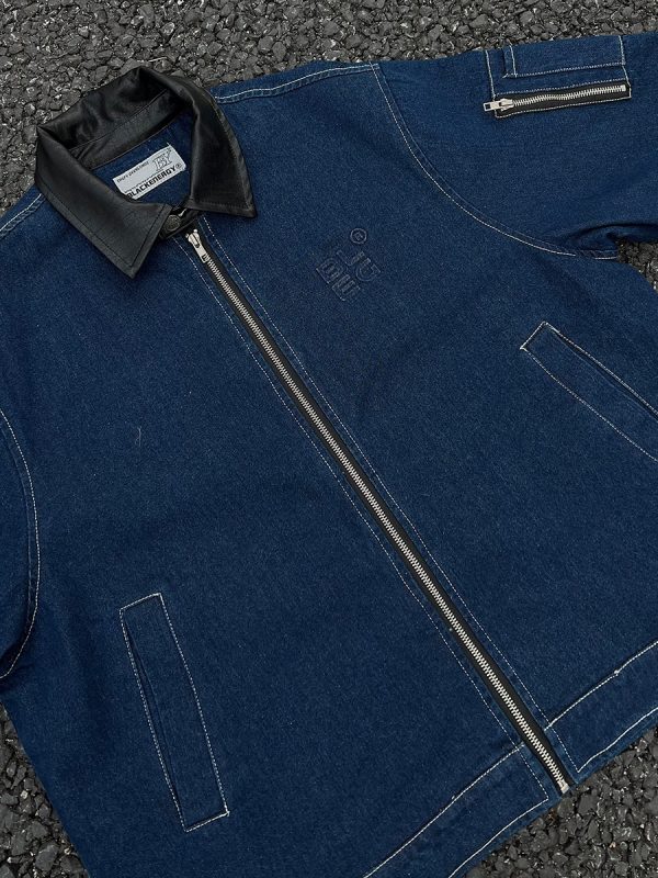 Heavy Wash Primary Color Denim Jacket Coat