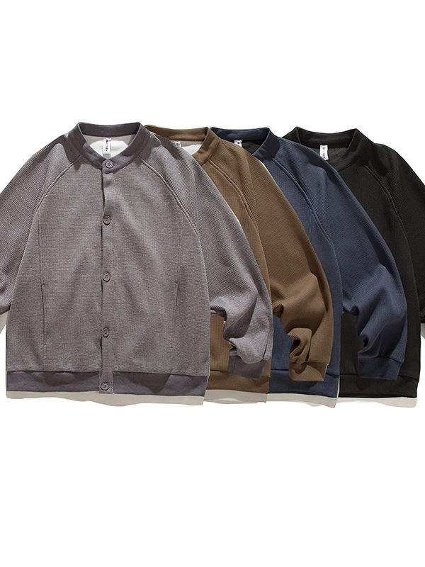 Men's Raglan Sleeve Loose Baseball Uniform Coat