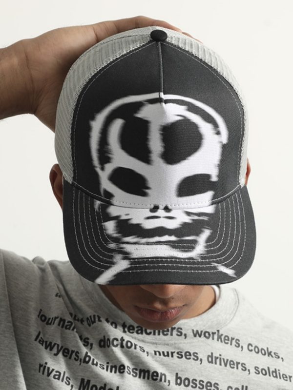 Four-eye Baseball Cap Micro Curved Hard Top Mesh Sun Hat