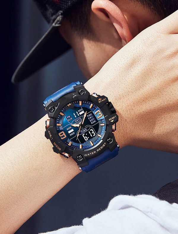 ساعة إلكترونية رياضية متعددة الوظائف للرجال مقاومة للماء