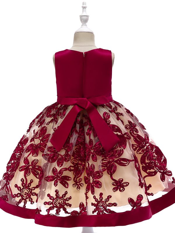 Children's dress girls applique princess dress