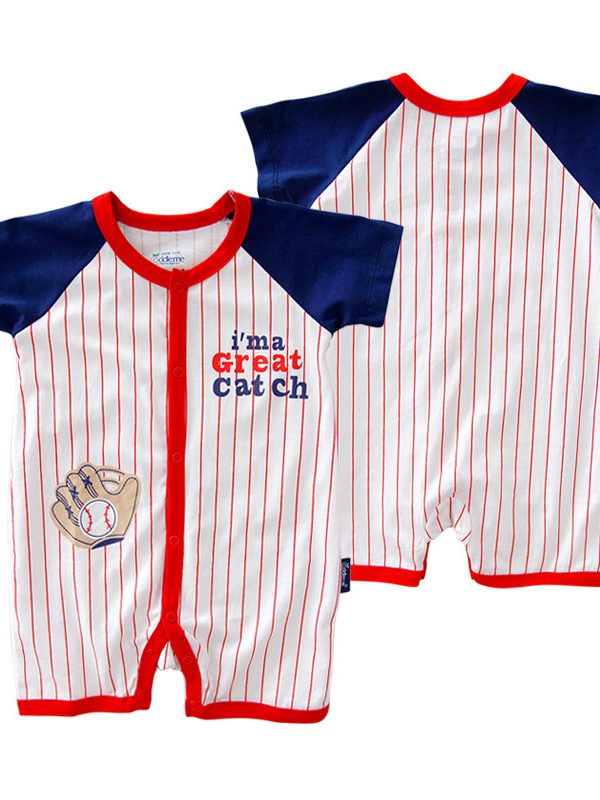 Summer Clothes Thin Combed Cotton Newborn One-piece Baby Short-sleeved Boxer Romper