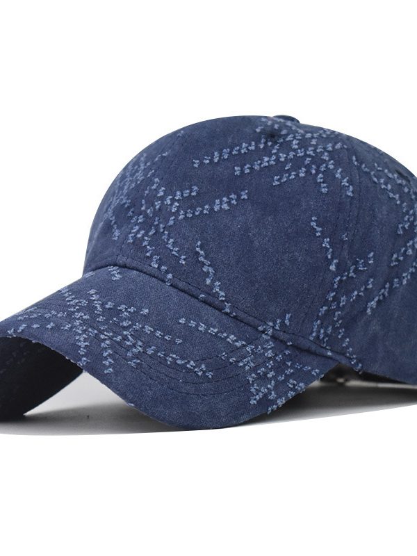 Fashion Washed Cotton Denim Baseball Cap With Holes