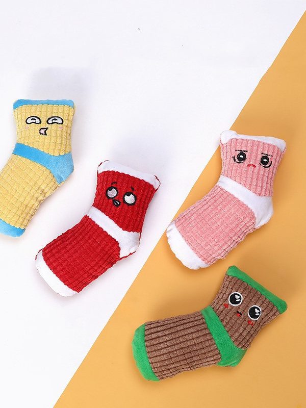 Cartoon Sock Pet Plush Sound Toy