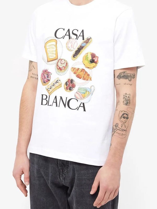 Afternoon Tea Hamburger Printed Loose All-match Short Sleeve Fashion Brand T-shirt