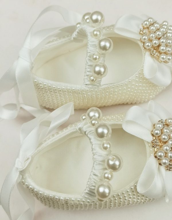 Soft Sole Shoes Pearl Handmade Cloth Shoes Princess Full Moon
