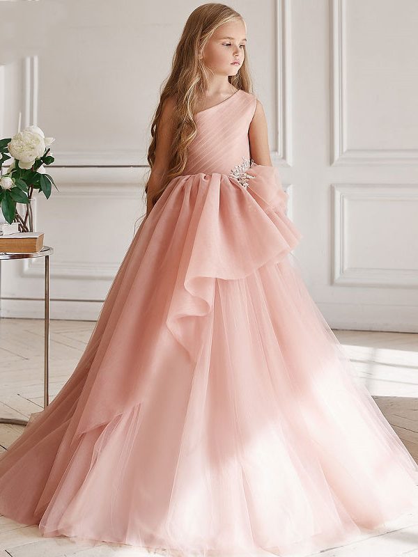 فستان سهرة للبنات الصغار، تنورة أميرة، فستان تنورة طويل