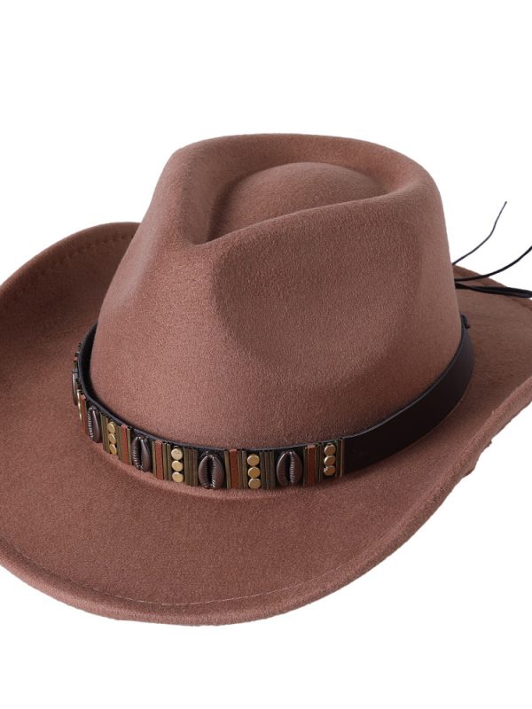 Woolen Hat Western Cowboy Top Hat Men's And Women's Curling Shell Accessories