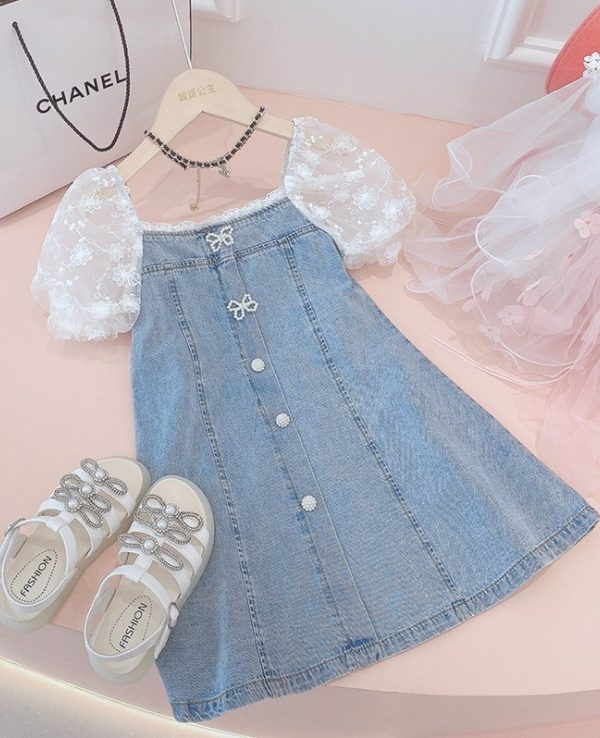 فستان بأكمام منفوخة للأطفال البنات