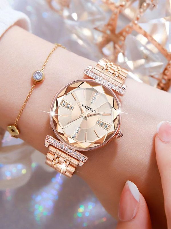 Women's Diamond Mirror Fashion Waterproof Steel Watch