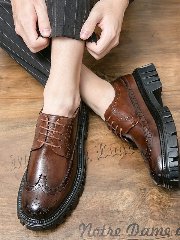 Fashion Business Brogue Leather Shoes Men