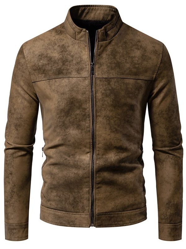 Men's American-style Retro Tie-dyed Leather Jacket